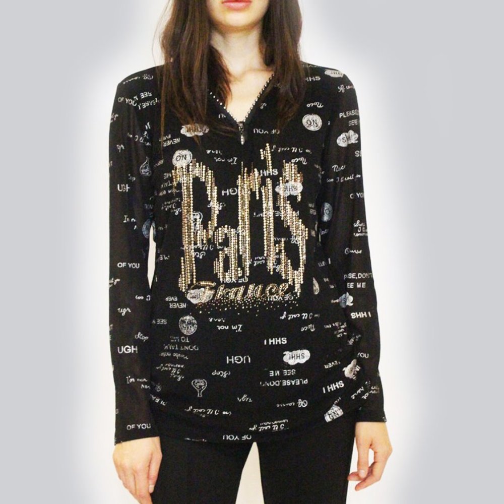 Paris Zipper Front Top B-9591